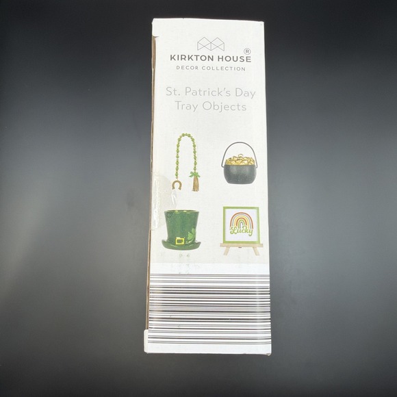 Aldi Kirkton 2024 St Patricks Day Tier Tray Objects Bead Pot O Gold Shamrock NEW - Picture 4 of 6